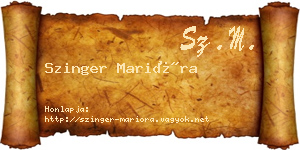 Szinger Marióra névjegykártya